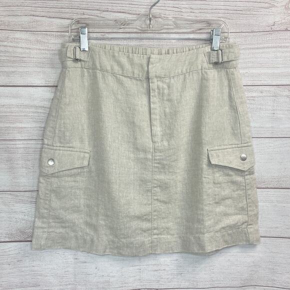 Athleta Voyager Beige Linen Skirt Women’s Size 8 - Picture 2 of 7